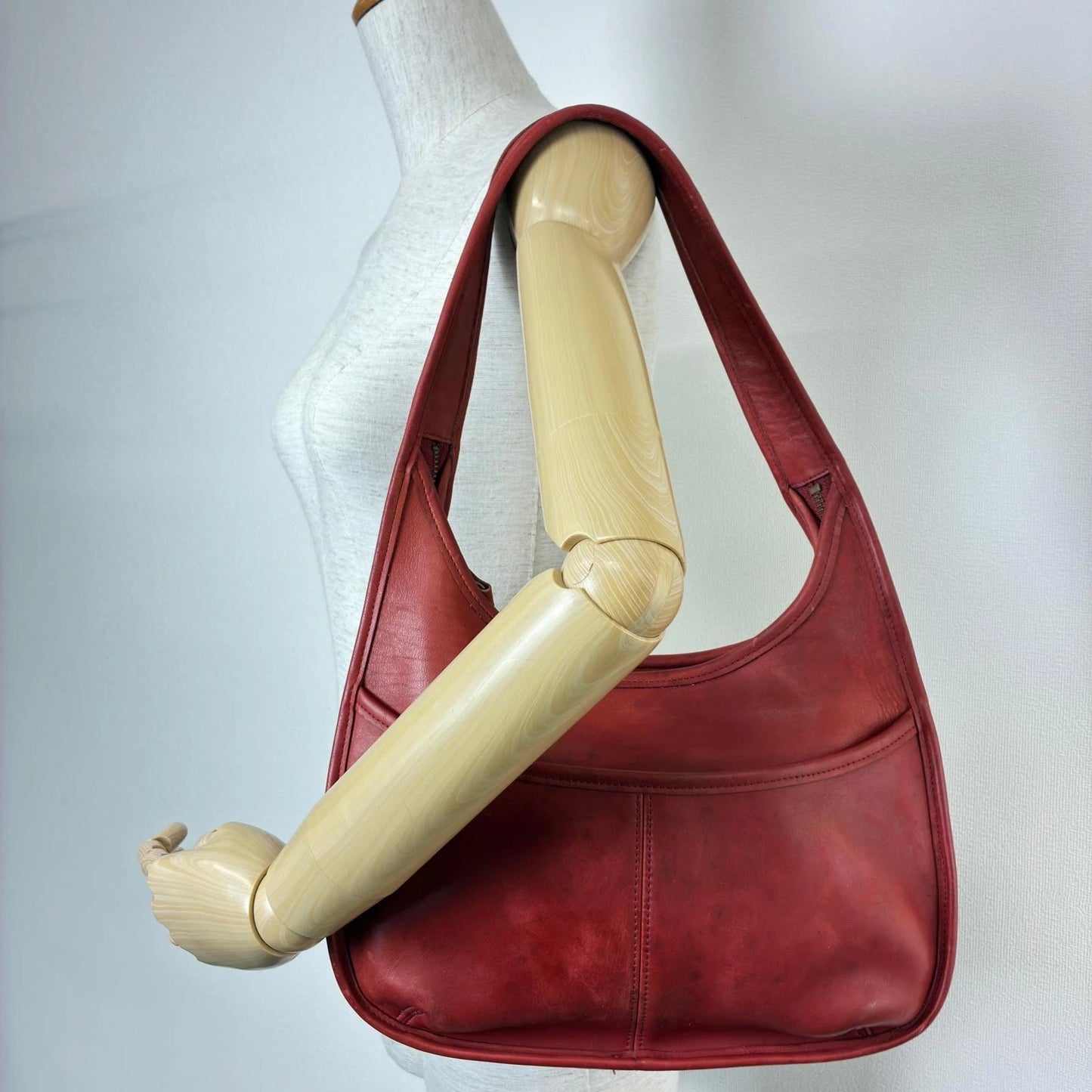 Coach Ergo 9033 Shoulder Bag Red Leather Handbag Authentic Women's From Japan