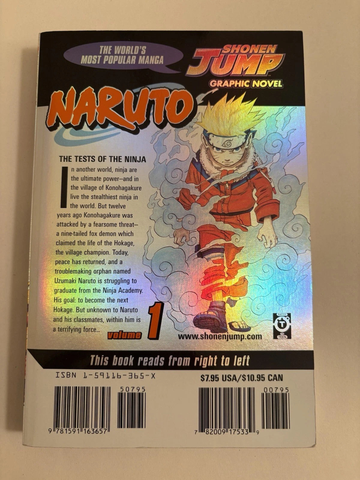 NARUTO #1 Limited Edition 2003 Manga - English FOIL Cover