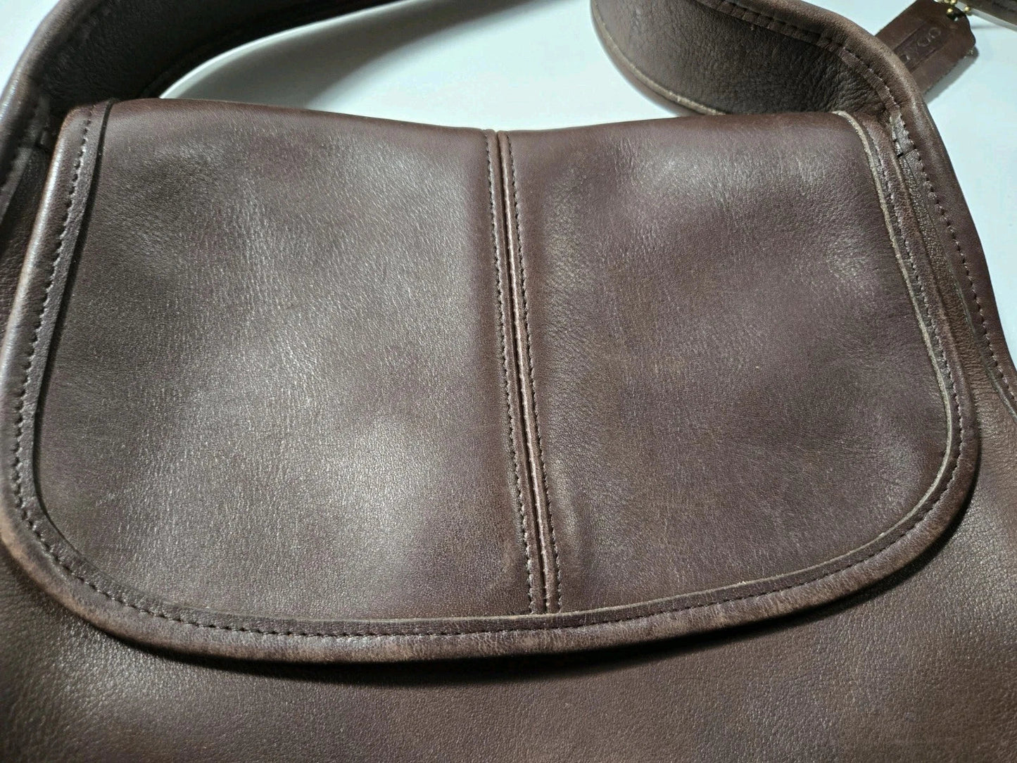Coach Handbag 9034 Vintage 1990s Brown Ergo Flap Leather Shoulder Bag Rare EUC