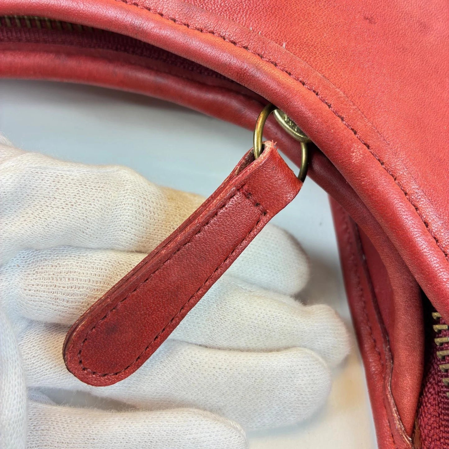 Coach Ergo 9033 Shoulder Bag Red Leather Handbag Authentic Women's From Japan