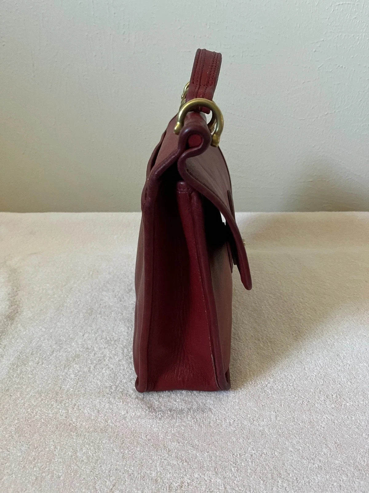 VTG Coach Willis Bag 9927 Dark Red Glove Tanned Leather Crossbody Satchel 1994
