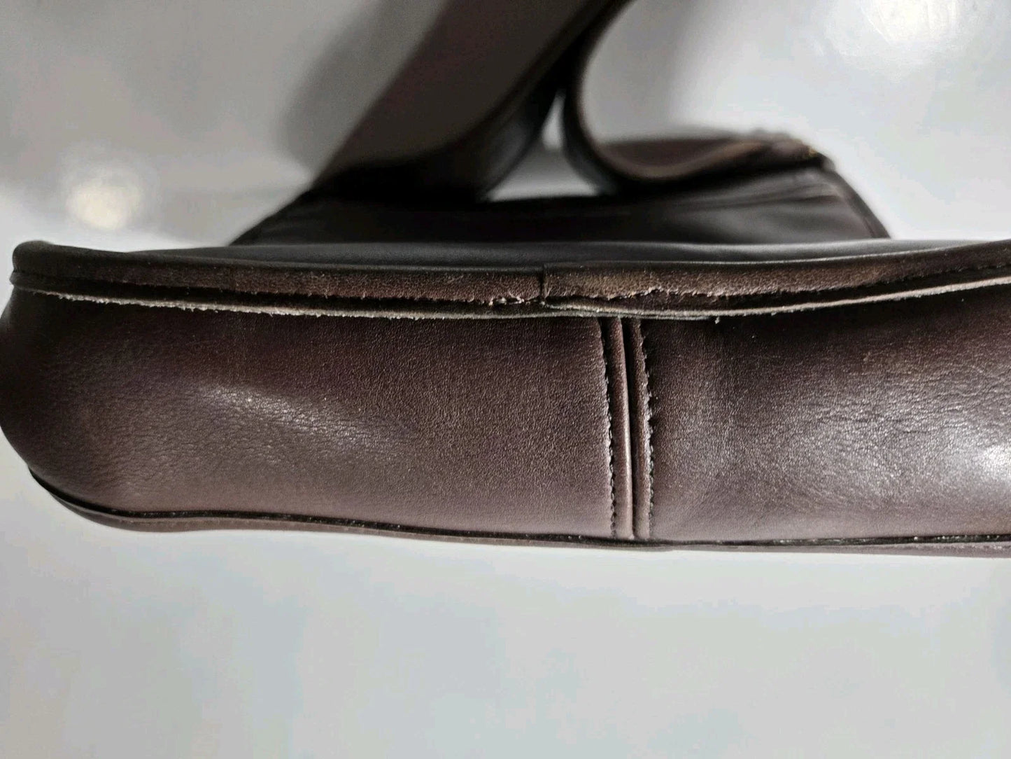 Coach Handbag 9034 Vintage 1990s Brown Ergo Flap Leather Shoulder Bag Rare EUC