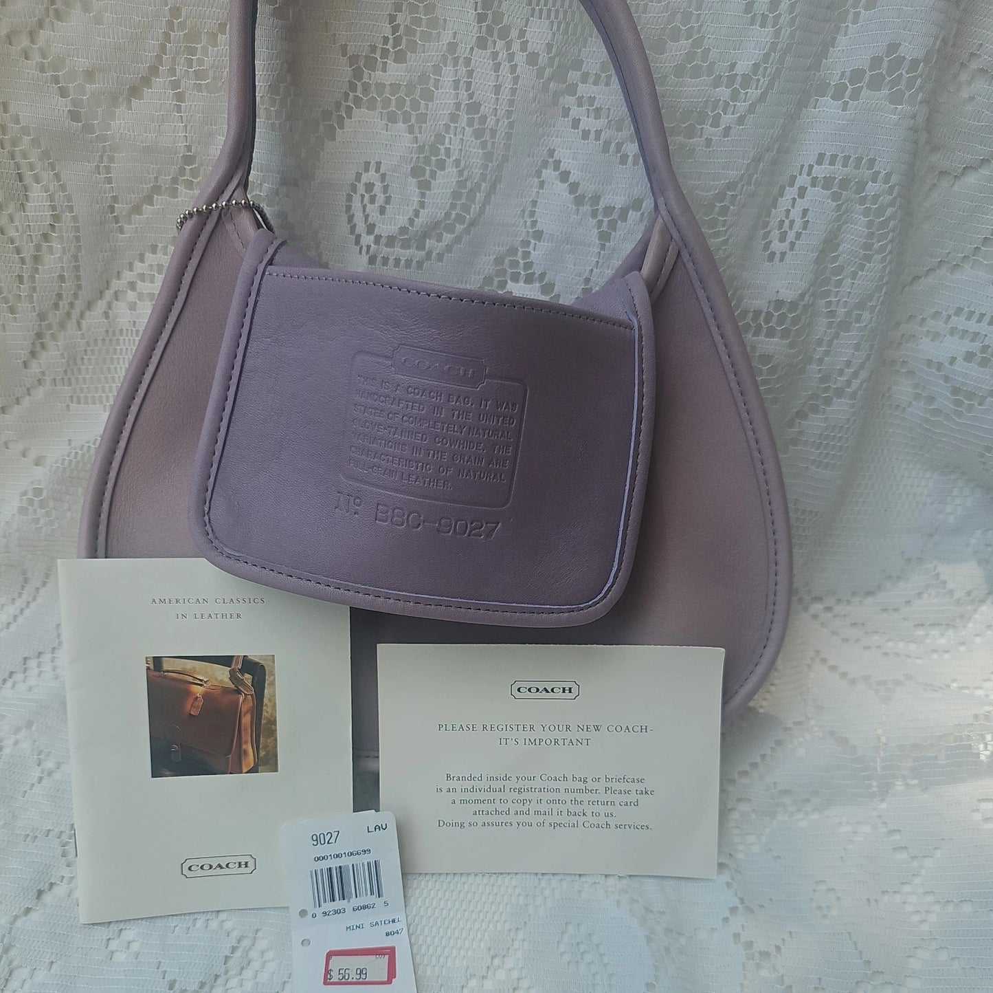 Vintage Coach Ergo Shoulder Bag 9027 Rare Lavender Purple Leather
