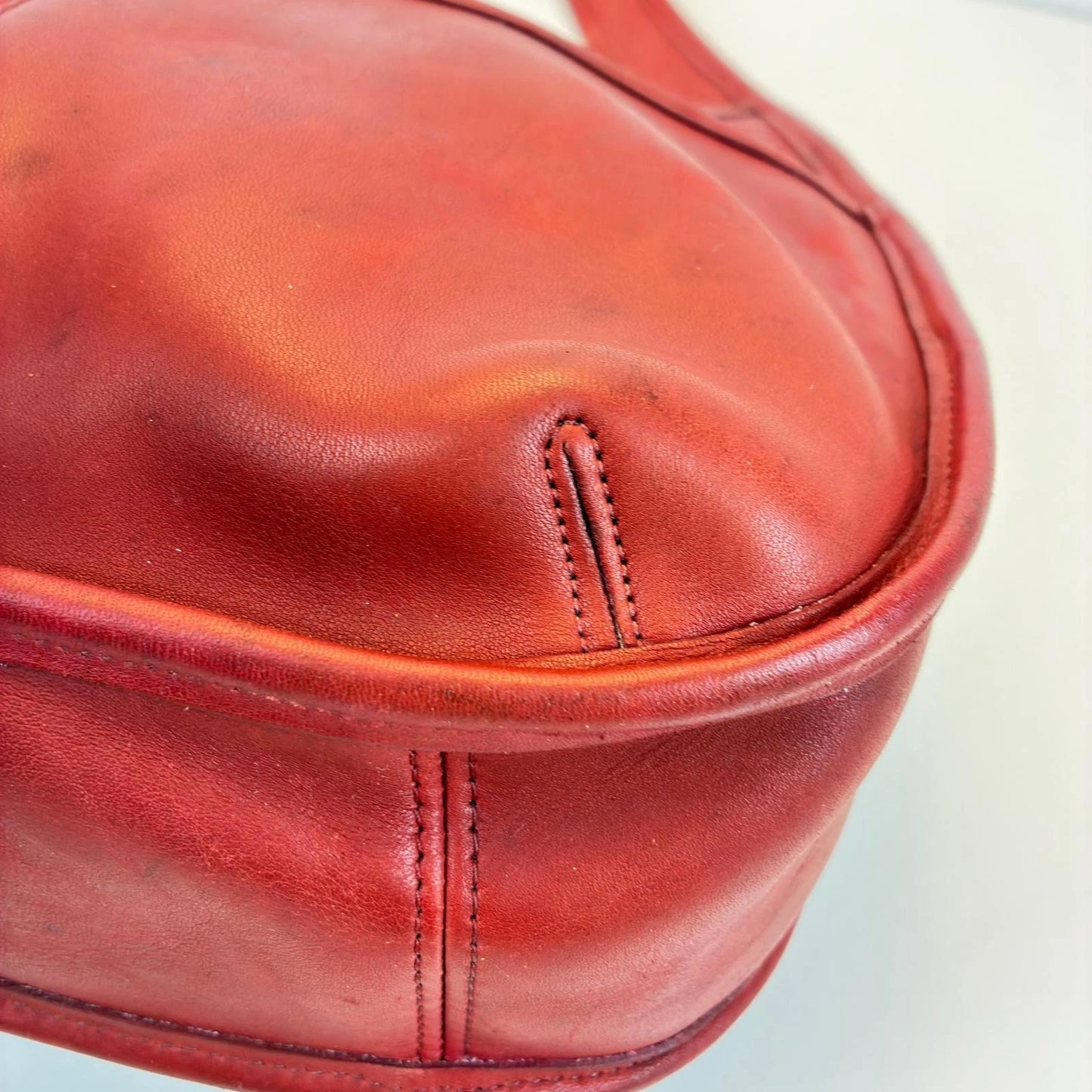 Coach Ergo 9033 Shoulder Bag Red Leather Handbag Authentic Women's From Japan