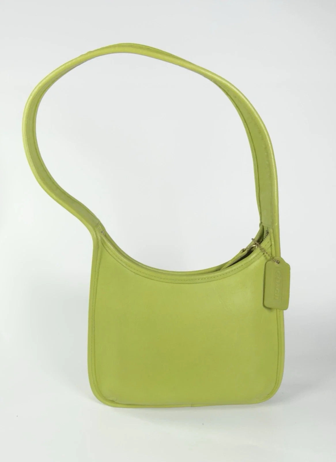 Vintage Coach Ergo Zip 9020 Kiwi Green Leather Bag USA 1997 Original Tissue
