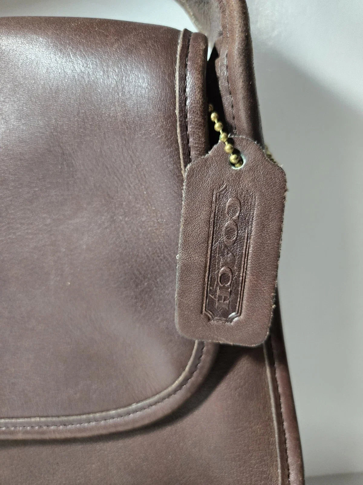 Coach Handbag 9034 Vintage 1990s Brown Ergo Flap Leather Shoulder Bag Rare EUC