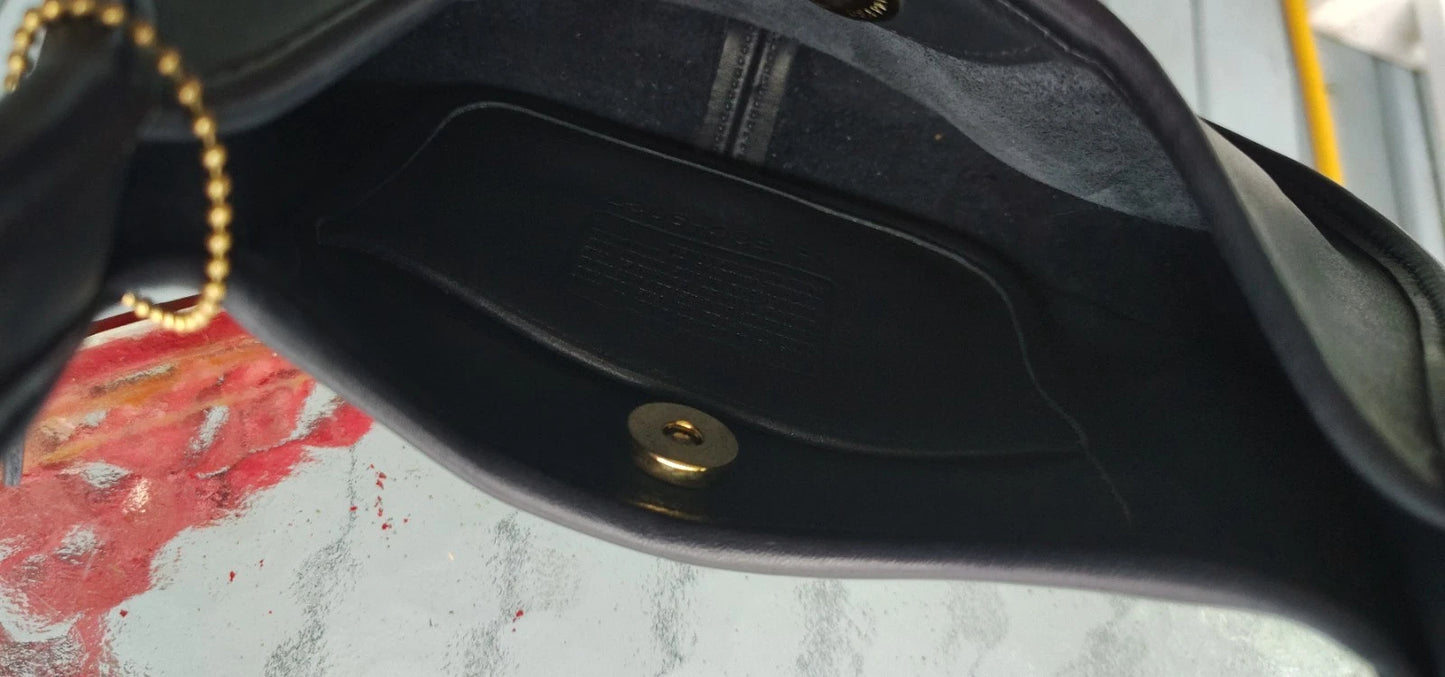 Coach RARE MINI 9027 Vintage Navy Blue Leather Ergo Shoulder Bag