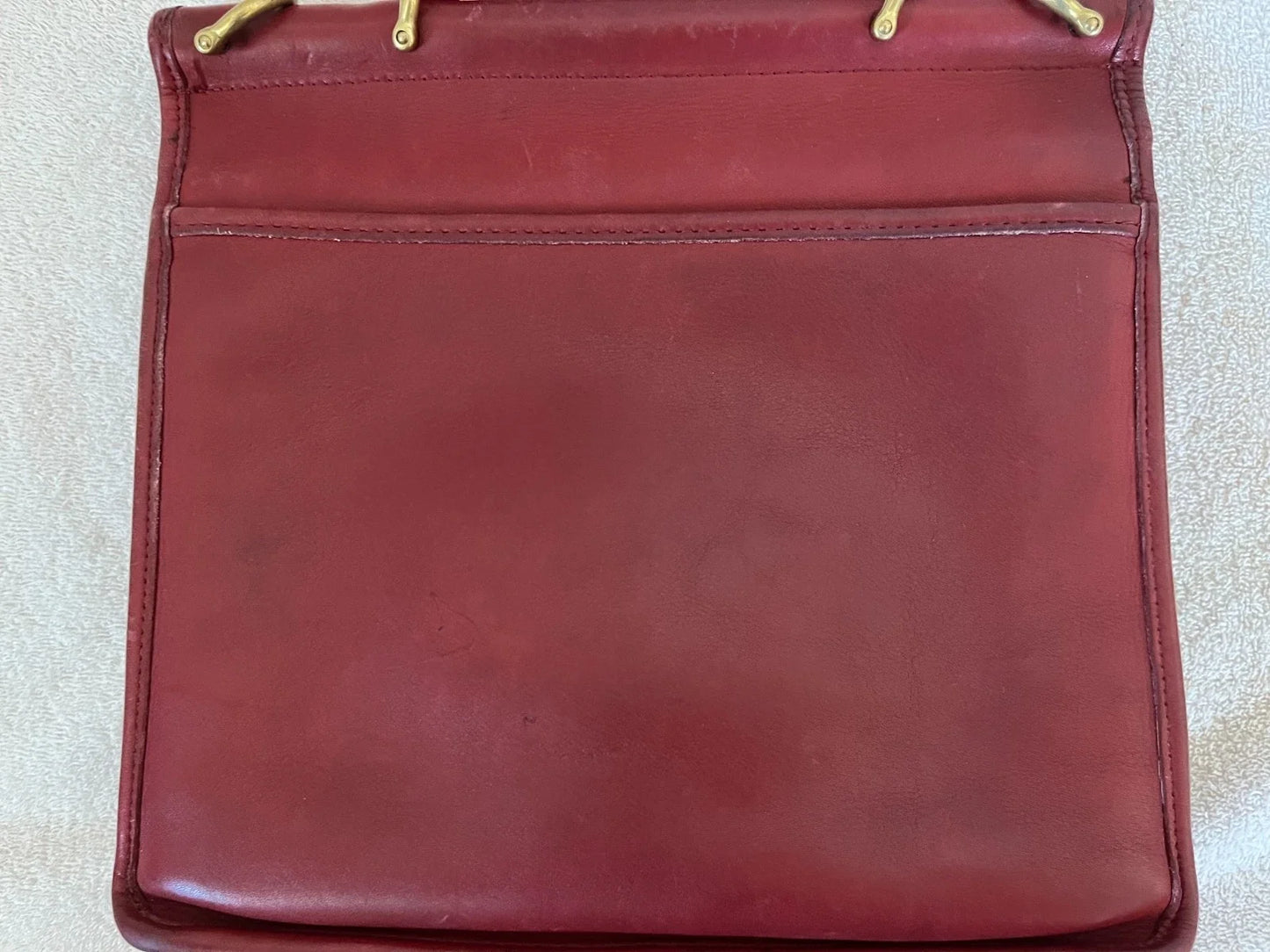 VTG Coach Willis Bag 9927 Dark Red Glove Tanned Leather Crossbody Satchel 1994