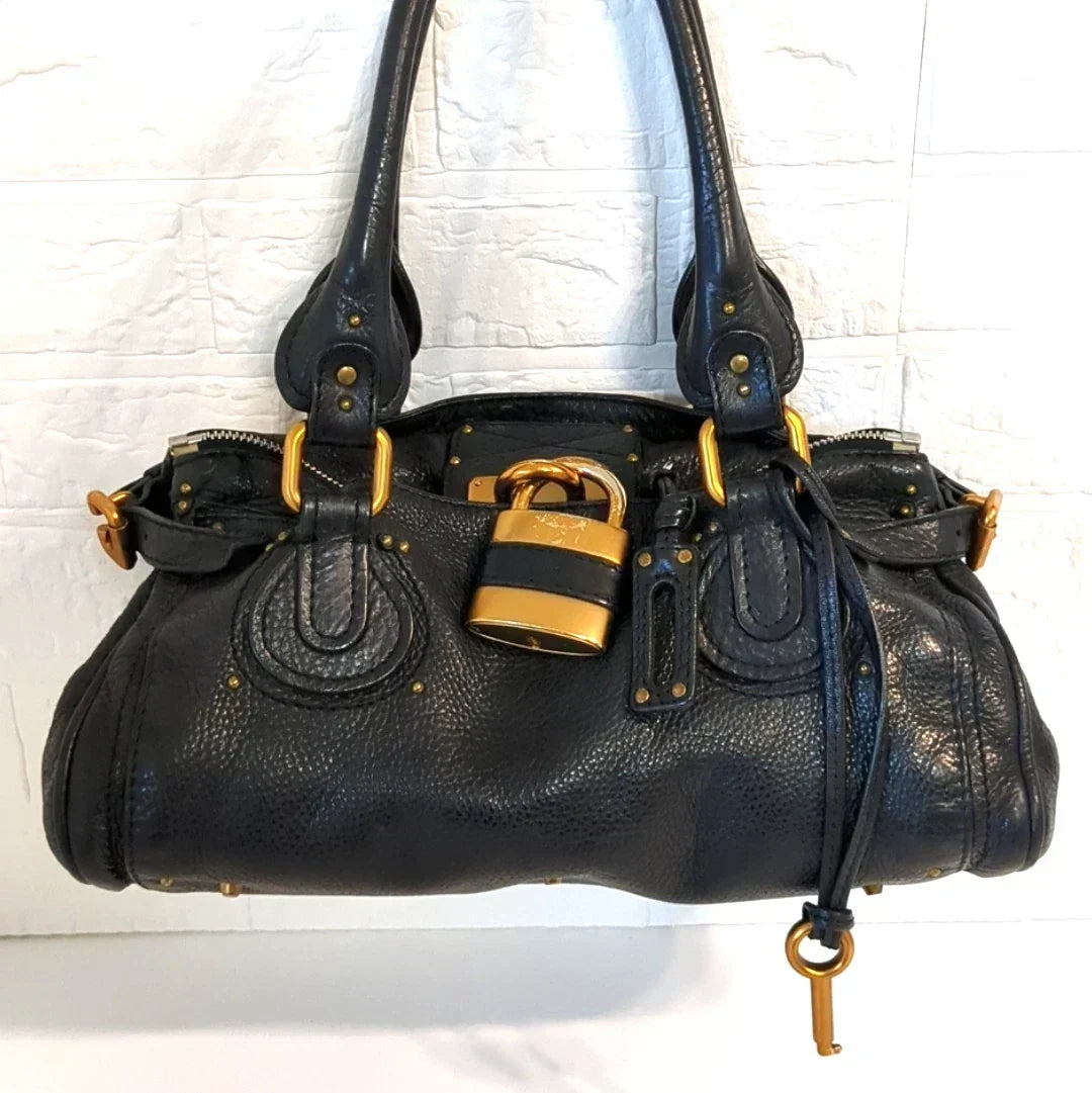 Chloe Paddington Black Leather Handbag Shoulder