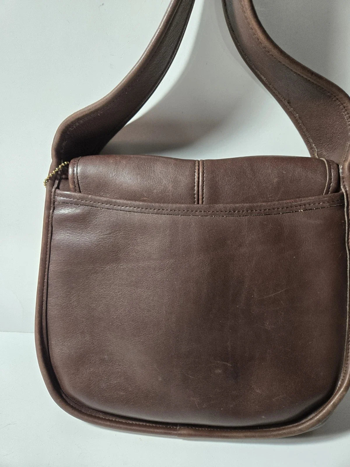 Coach Handbag 9034 Vintage 1990s Brown Ergo Flap Leather Shoulder Bag Rare EUC