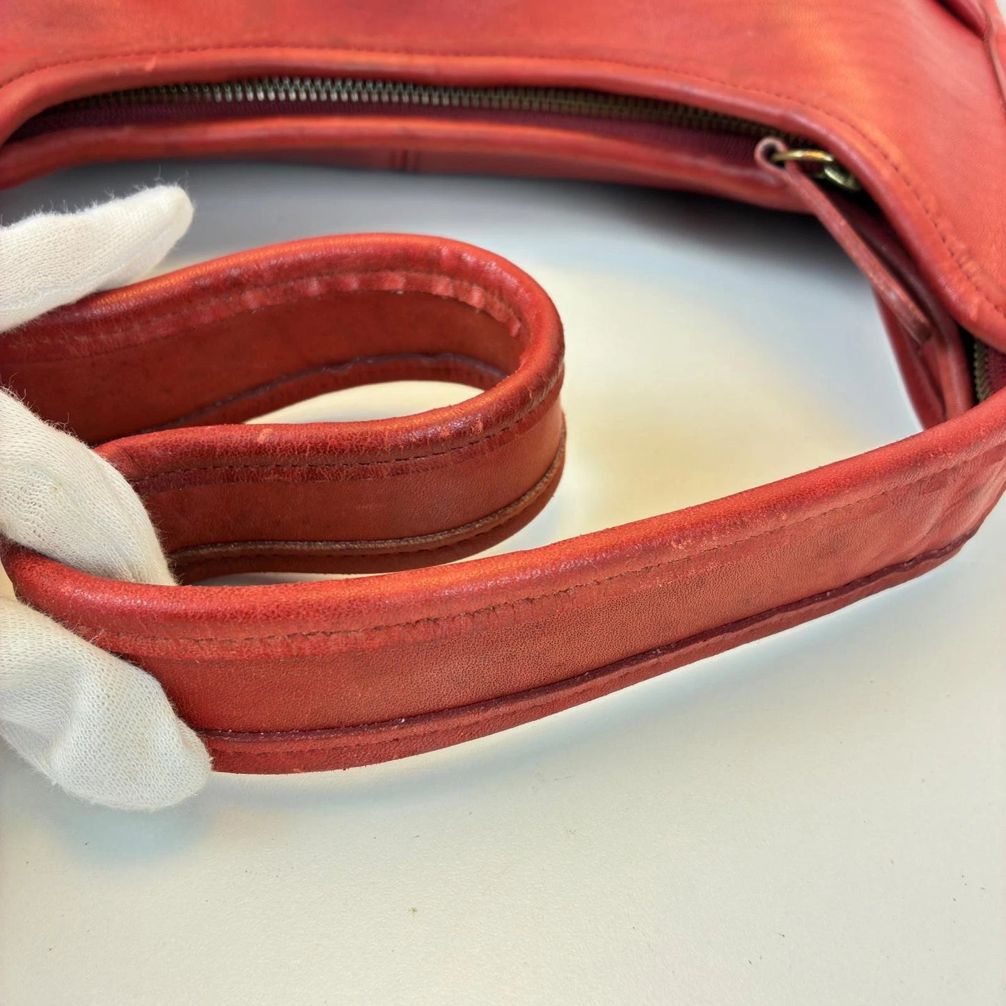 Coach Ergo 9033 Shoulder Bag Red Leather Handbag Authentic Women's From Japan