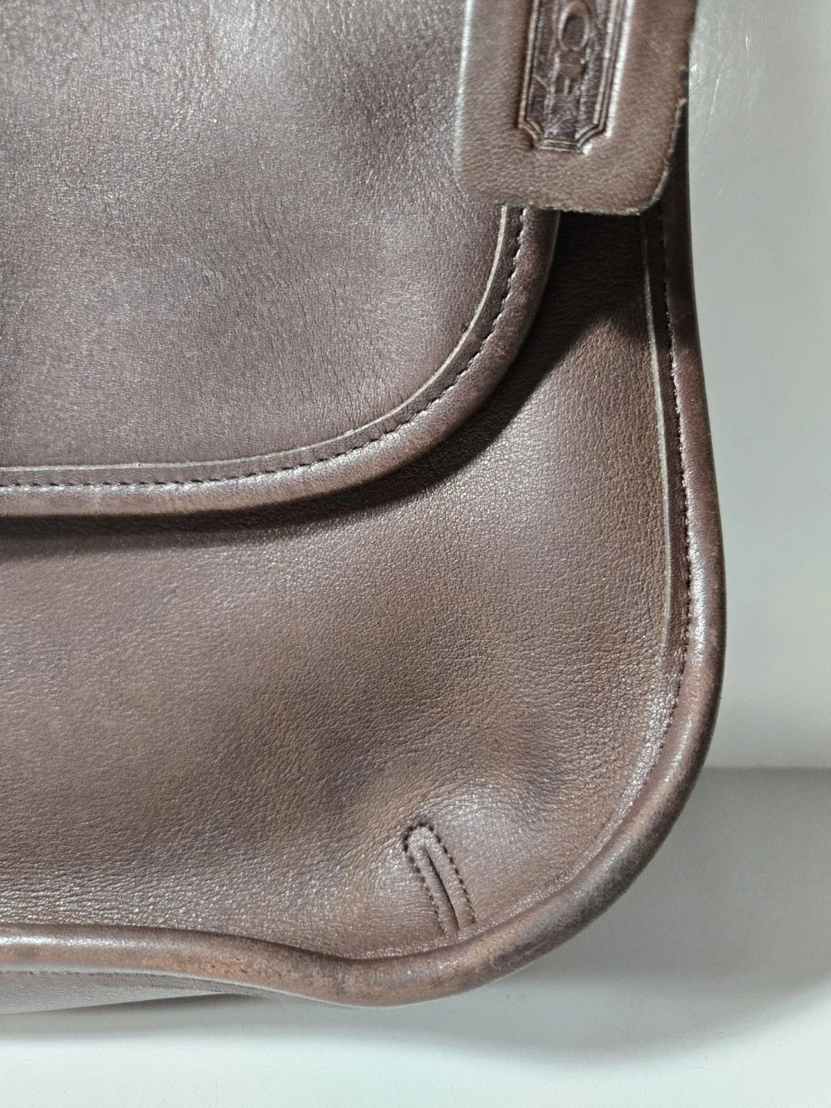 Coach Handbag 9034 Vintage 1990s Brown Ergo Flap Leather Shoulder Bag Rare EUC