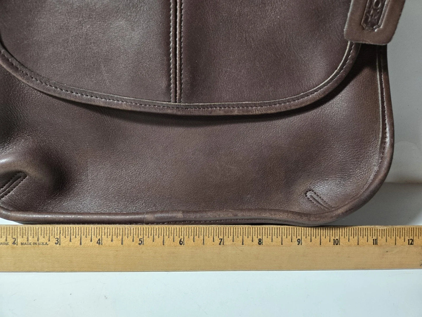 Coach Handbag 9034 Vintage 1990s Brown Ergo Flap Leather Shoulder Bag Rare EUC