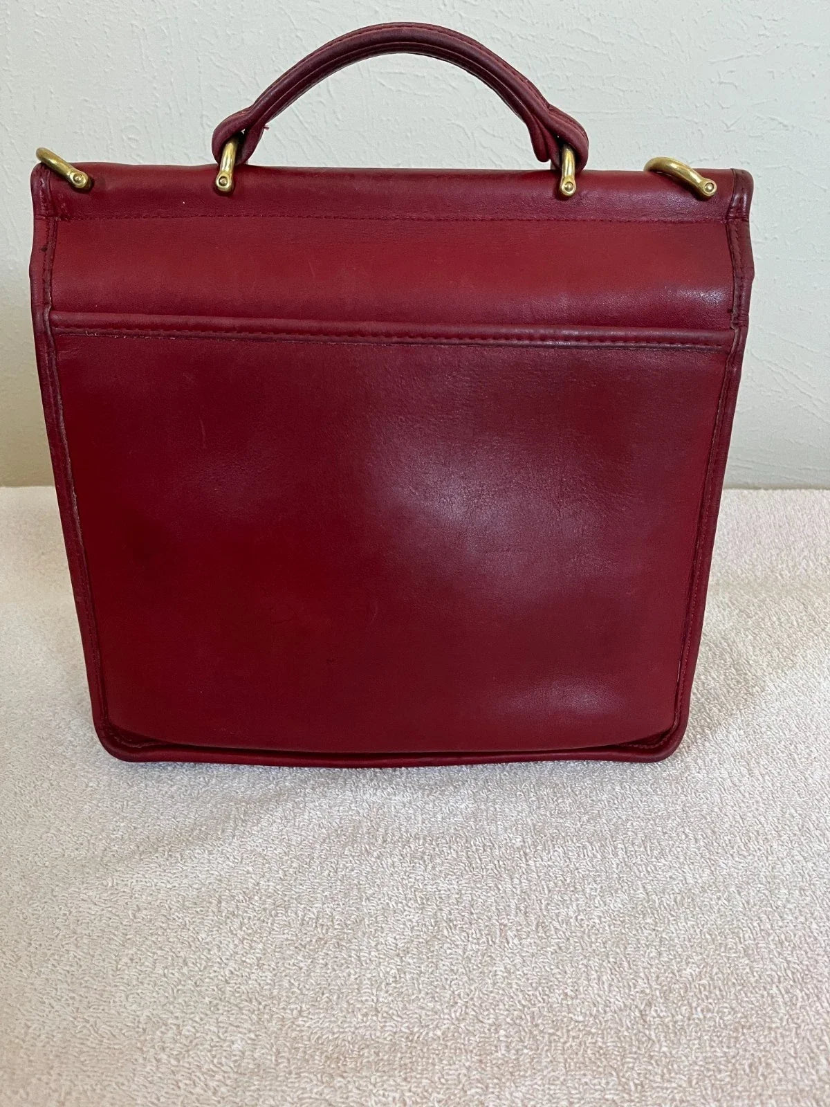 VTG Coach Willis Bag 9927 Dark Red Glove Tanned Leather Crossbody Satchel 1994