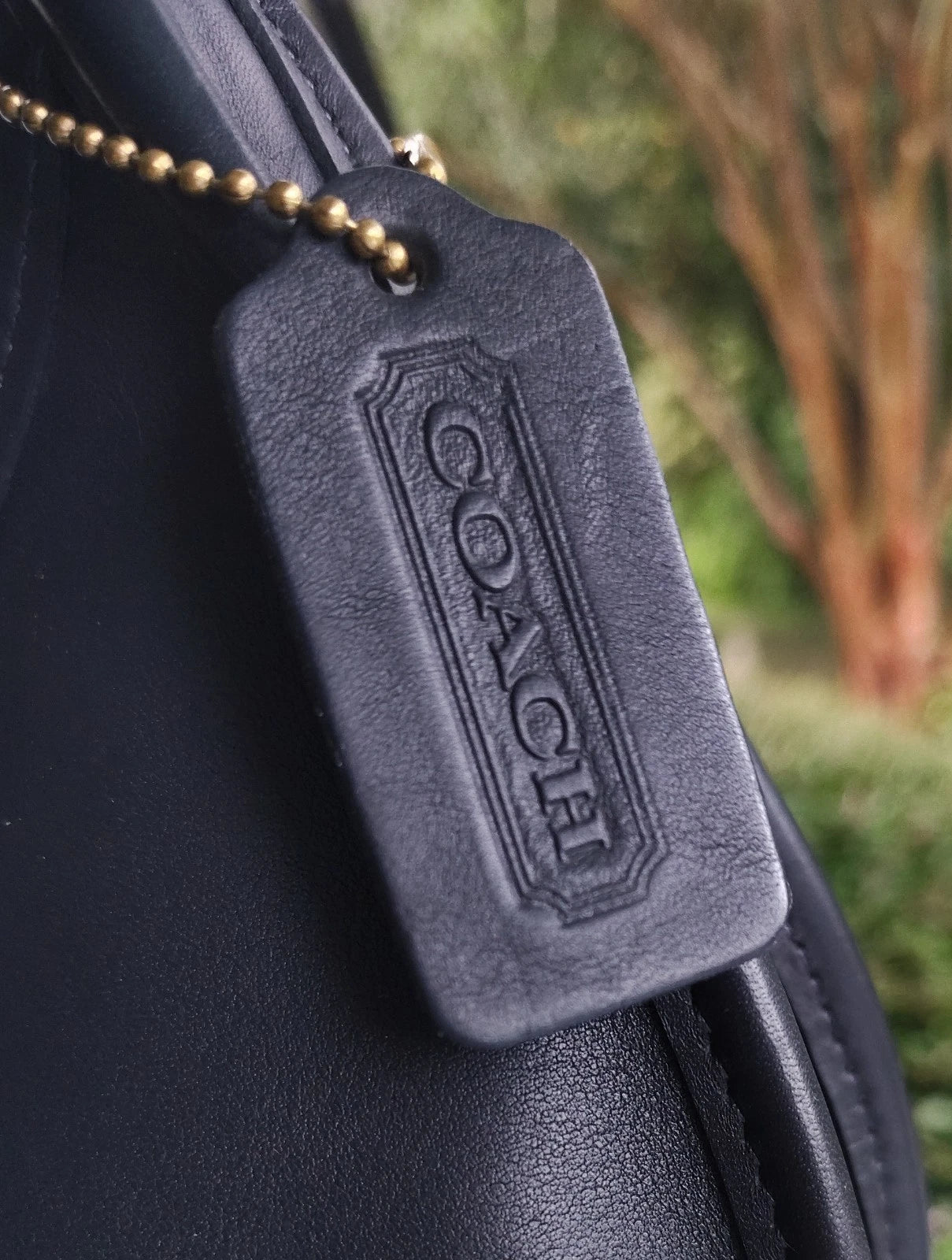 Coach RARE MINI 9027 Vintage Navy Blue Leather Ergo Shoulder Bag