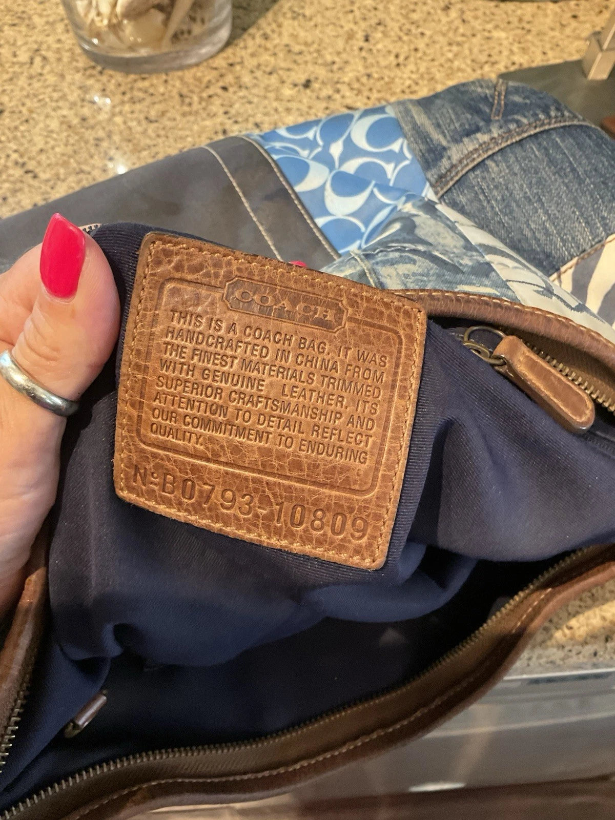 COACH Vintage DENIM Patchwork Ergo Bag & Wristlet LIMITED EDITION 10809