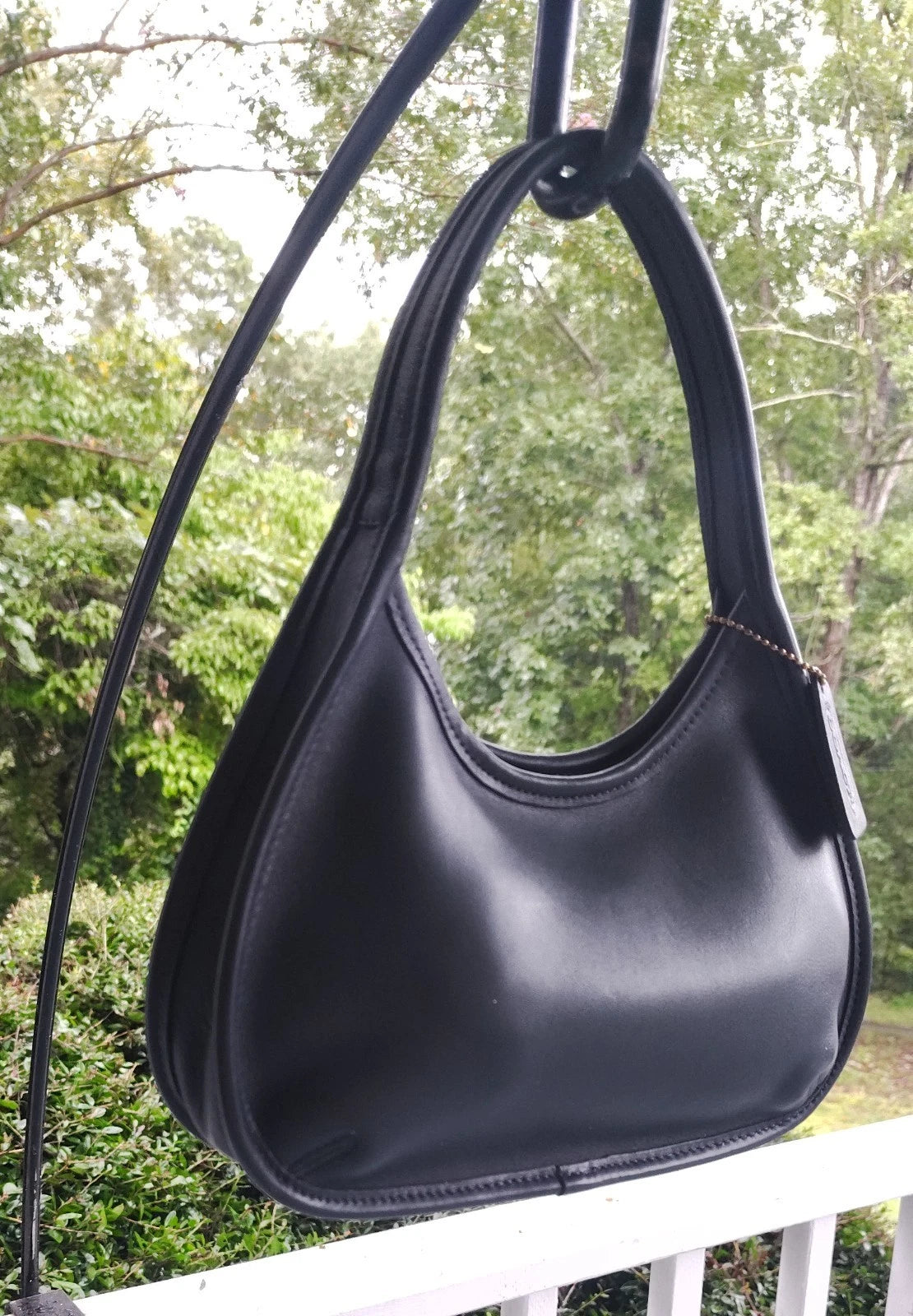 Coach RARE MINI 9027 Vintage Navy Blue Leather Ergo Shoulder Bag