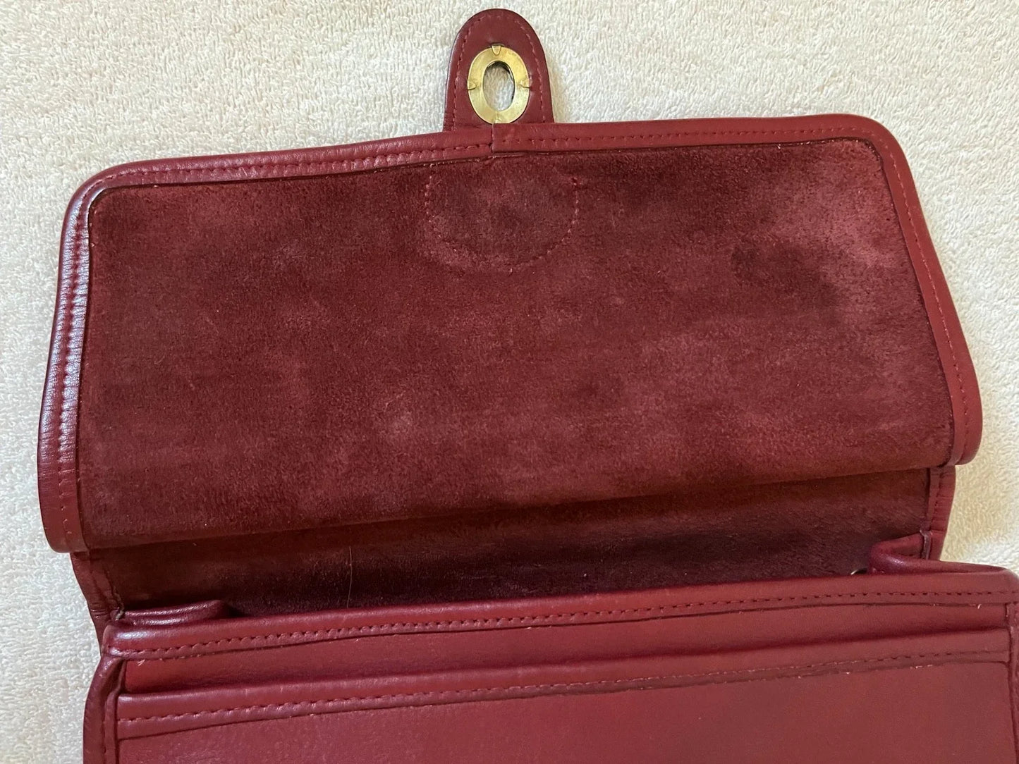 VTG Coach Willis Bag 9927 Dark Red Glove Tanned Leather Crossbody Satchel 1994