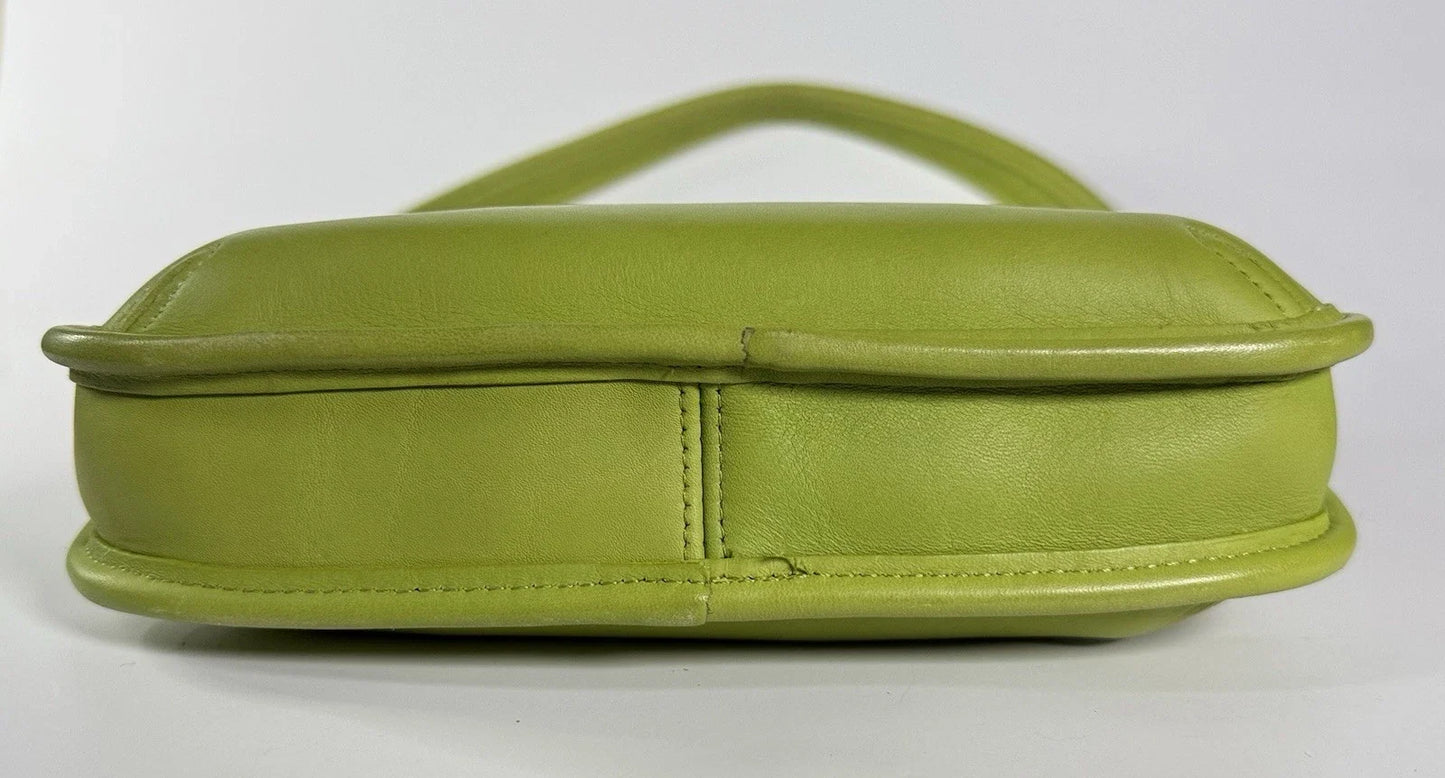 Vintage Coach Ergo Zip 9020 Kiwi Green Leather Bag USA 1997 Original Tissue