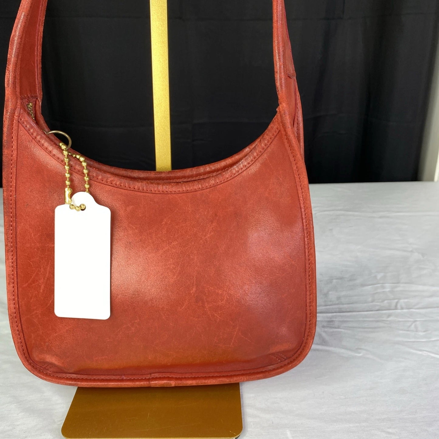 Coach Vintage Mini Ergo Unlined all leather interior Red RARE SHOULDER BAG