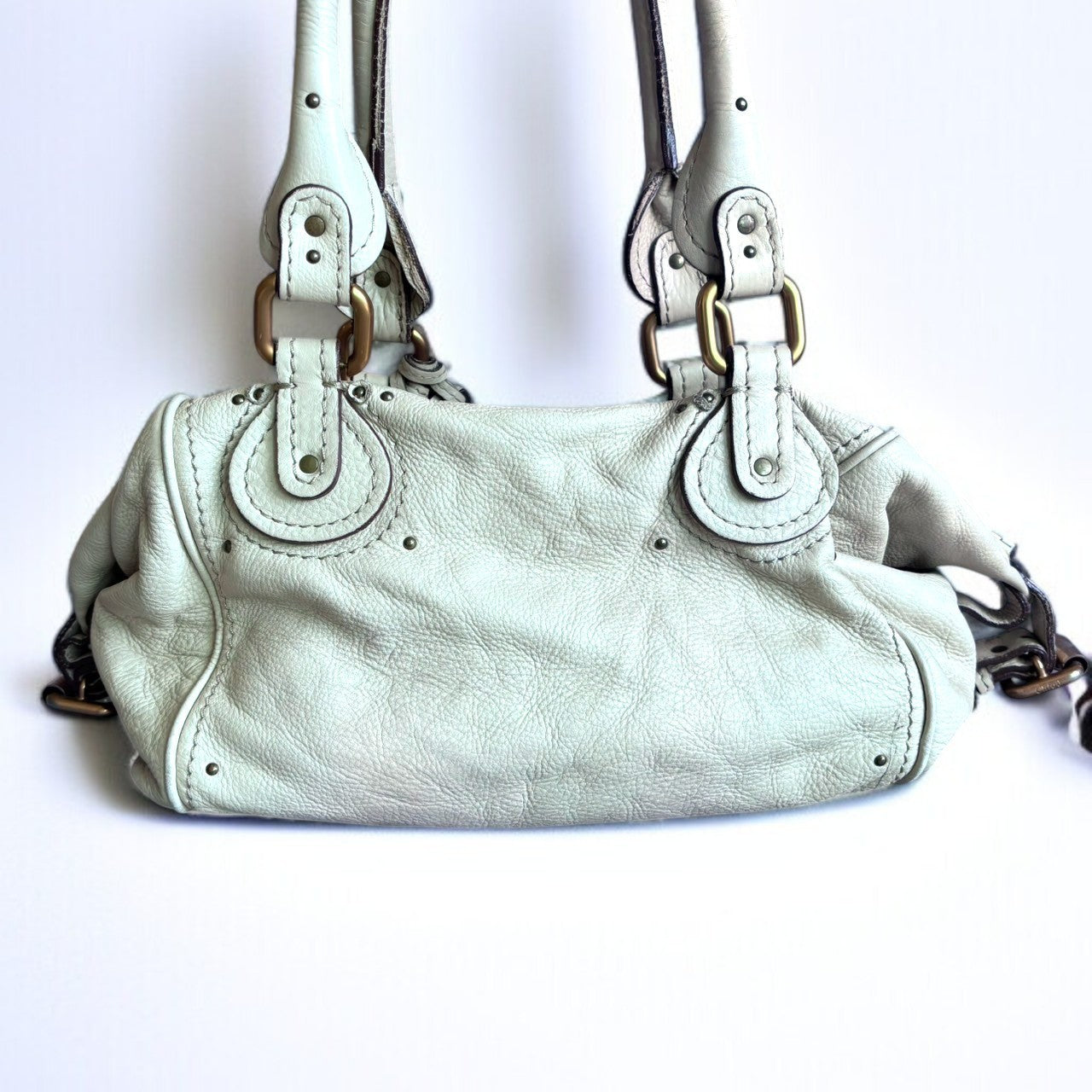 CHLOE Paddington Bag Beige Leather Authentic