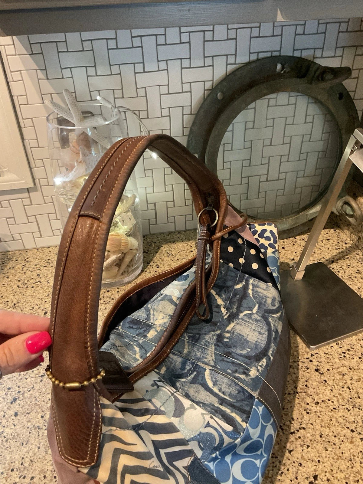 COACH Vintage DENIM Patchwork Ergo Bag & Wristlet LIMITED EDITION 10809