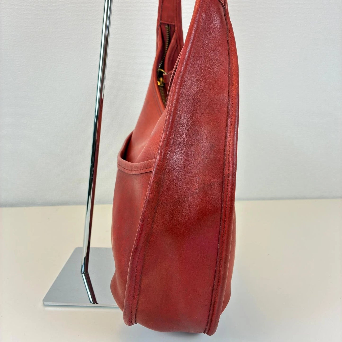 Coach Ergo 9033 Shoulder Bag Red Leather Handbag Authentic Women's From Japan
