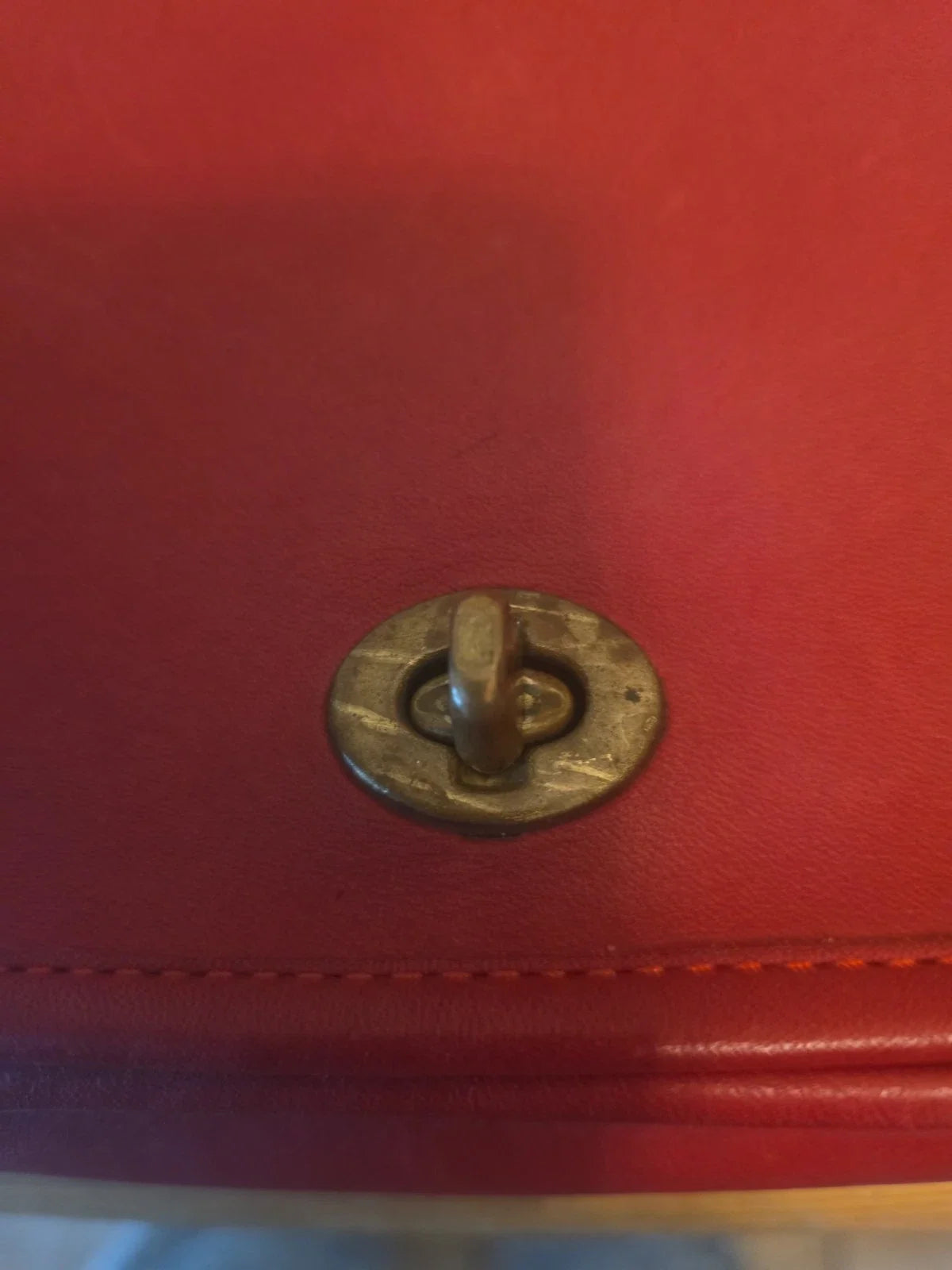 Vintage Red Dinky Crossbody Coach Bag. Made in New York City USA, 70s