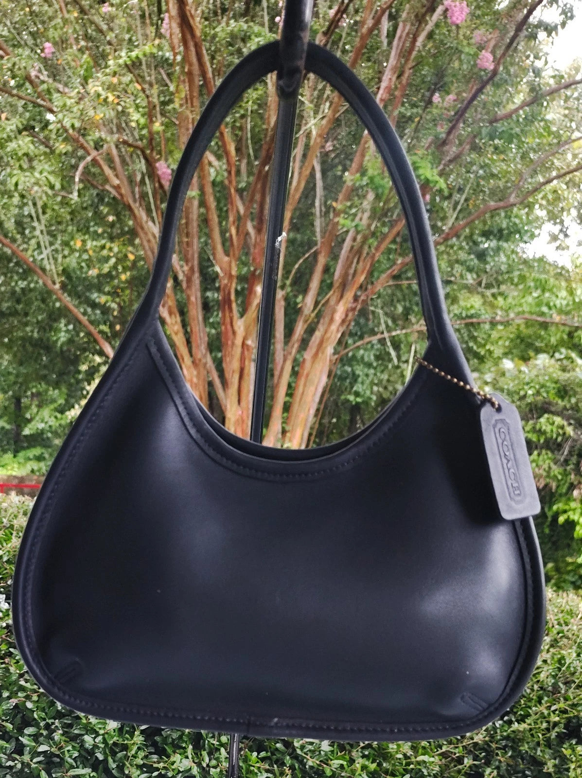 Coach RARE MINI 9027 Vintage Navy Blue Leather Ergo Shoulder Bag