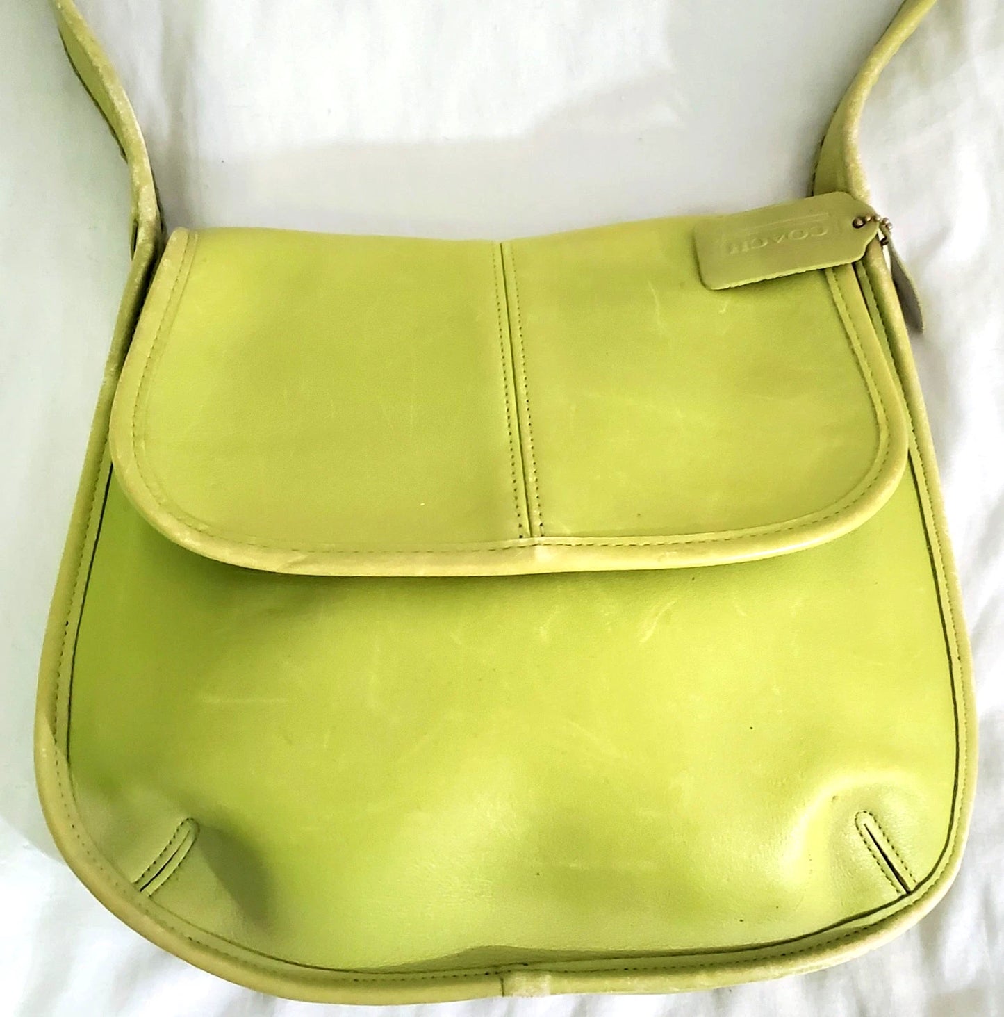 Vtg Rare Old 90s Coach 9034 Flap Ergo Leather Shoulder Bag Lot Green Made In USA