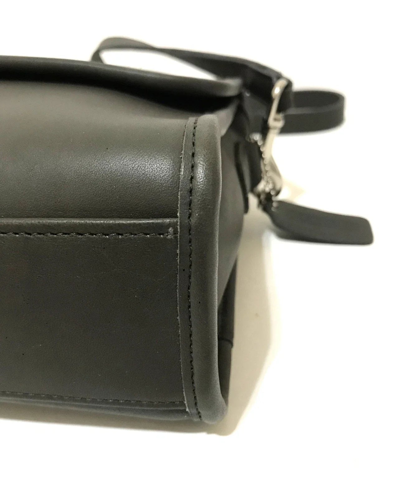 RARE Coach Vtg Classic Dark Gray Leather Sm Messenger Court Brief Bag 9870 USA!