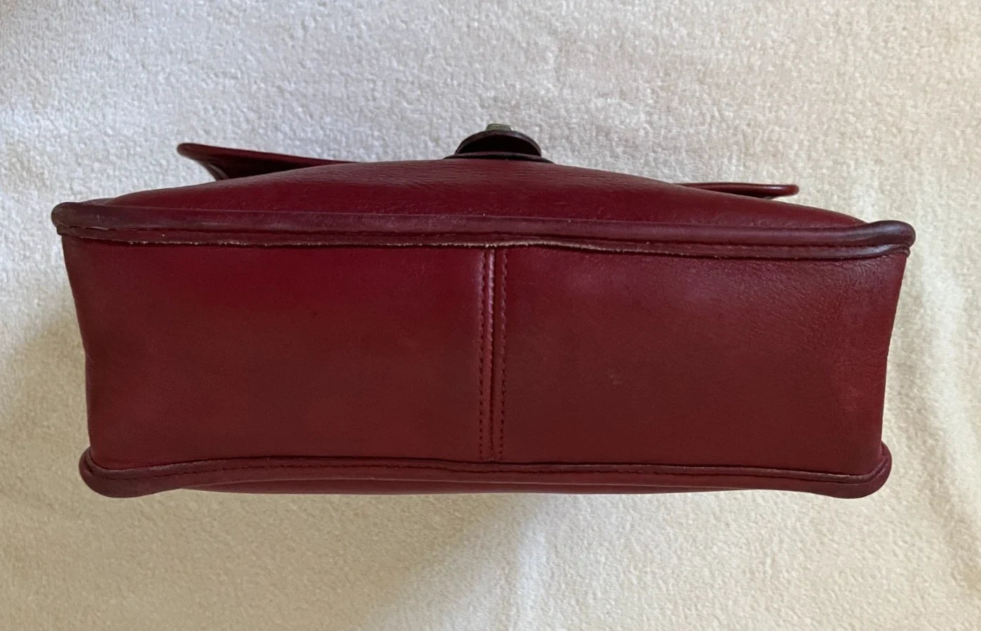 VTG Coach Willis Bag 9927 Dark Red Glove Tanned Leather Crossbody Satchel 1994