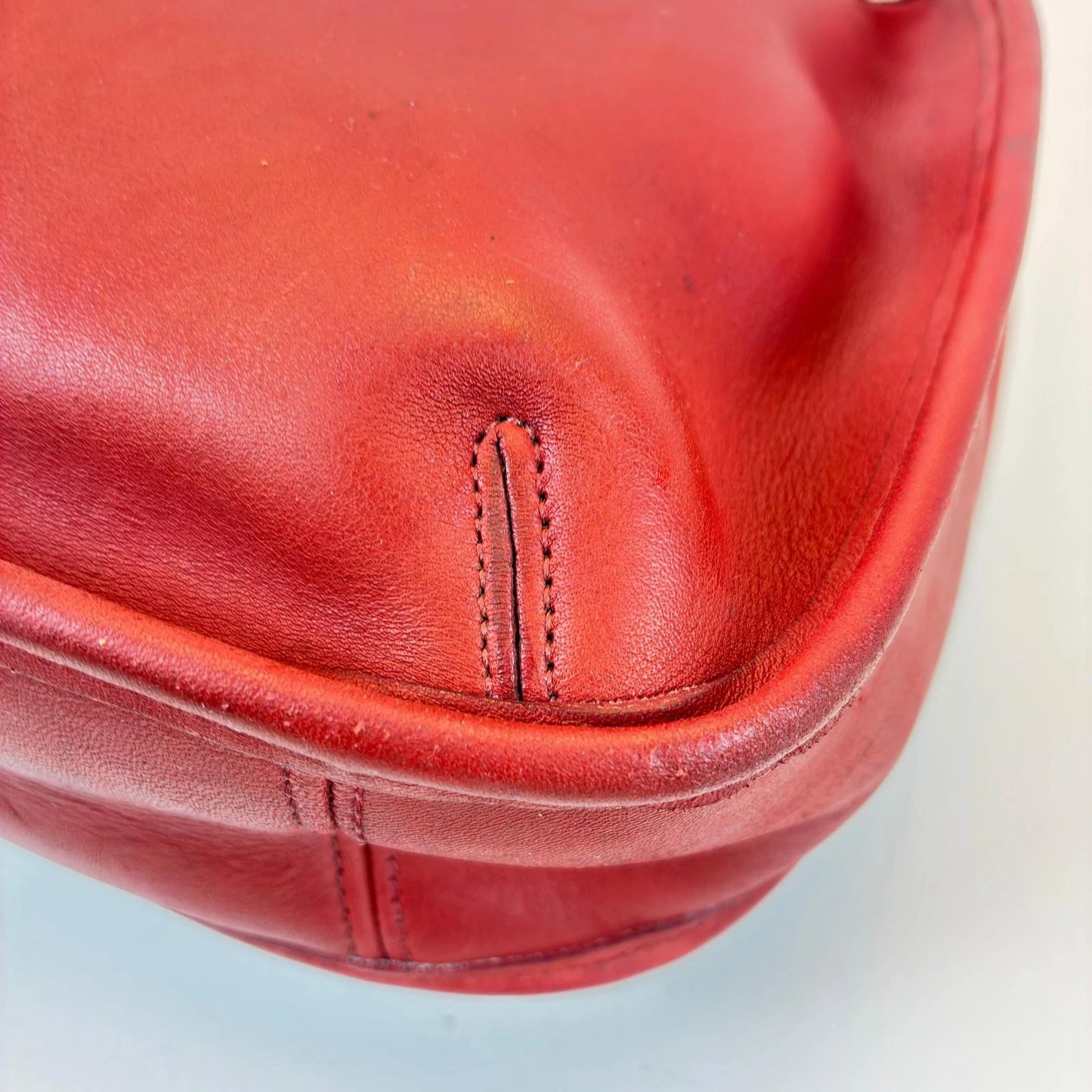 Coach Ergo 9033 Shoulder Bag Red Leather Handbag Authentic Women's From Japan