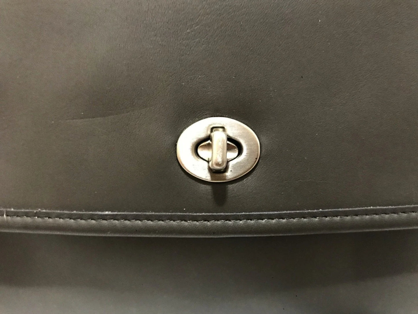 RARE Coach Vtg Classic Dark Gray Leather Sm Messenger Court Brief Bag 9870 USA!