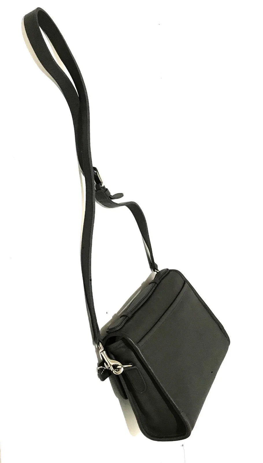 RARE Coach Vtg Classic Dark Gray Leather Sm Messenger Court Brief Bag 9870 USA!