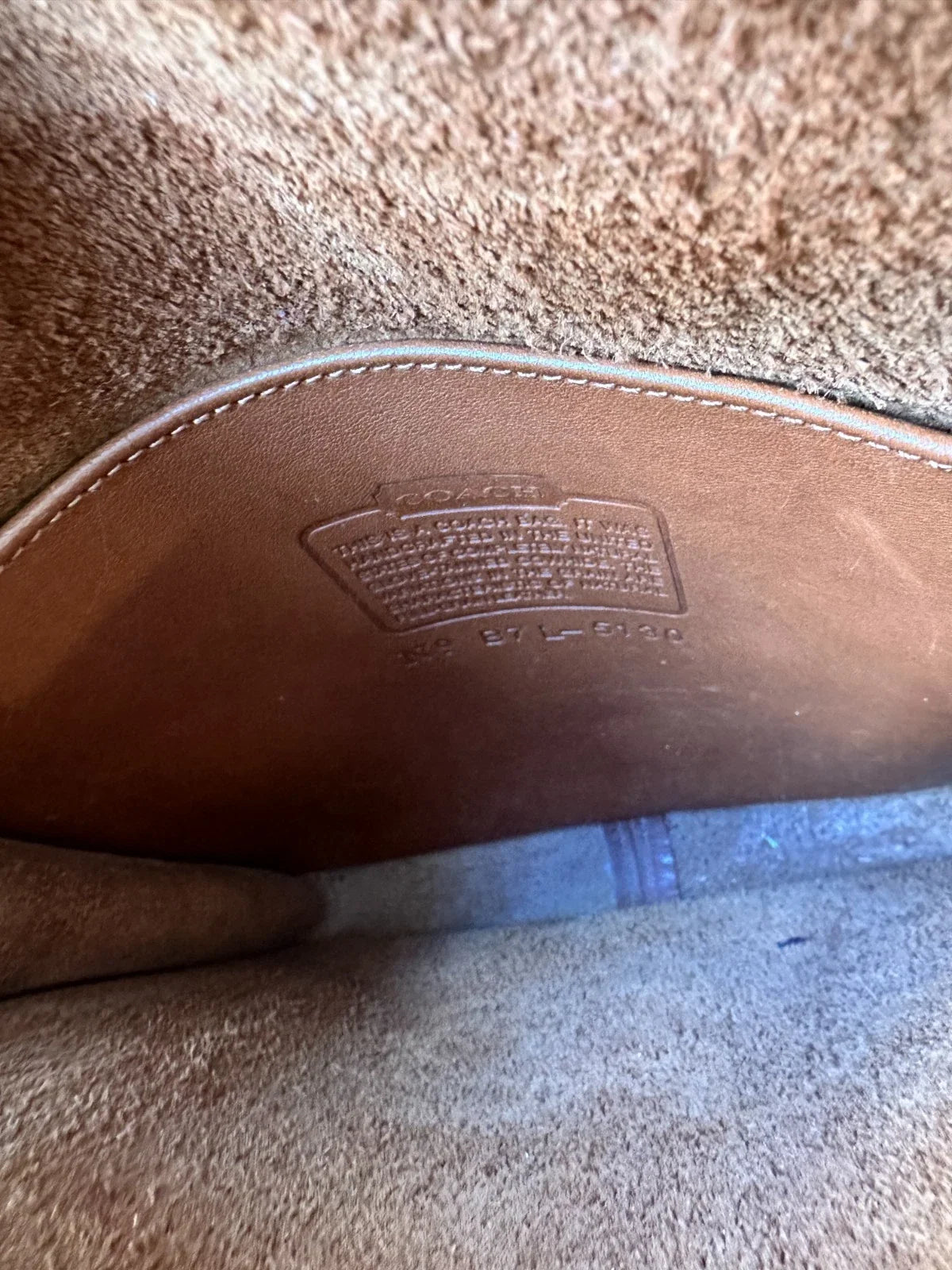 Vintage Coach 5130 Station British Tan Leather Crossbody Bag Purse