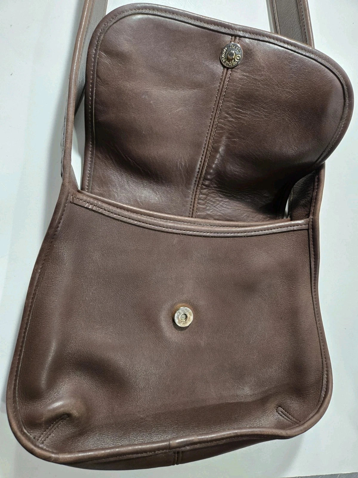 Coach Handbag 9034 Vintage 1990s Brown Ergo Flap Leather Shoulder Bag Rare EUC