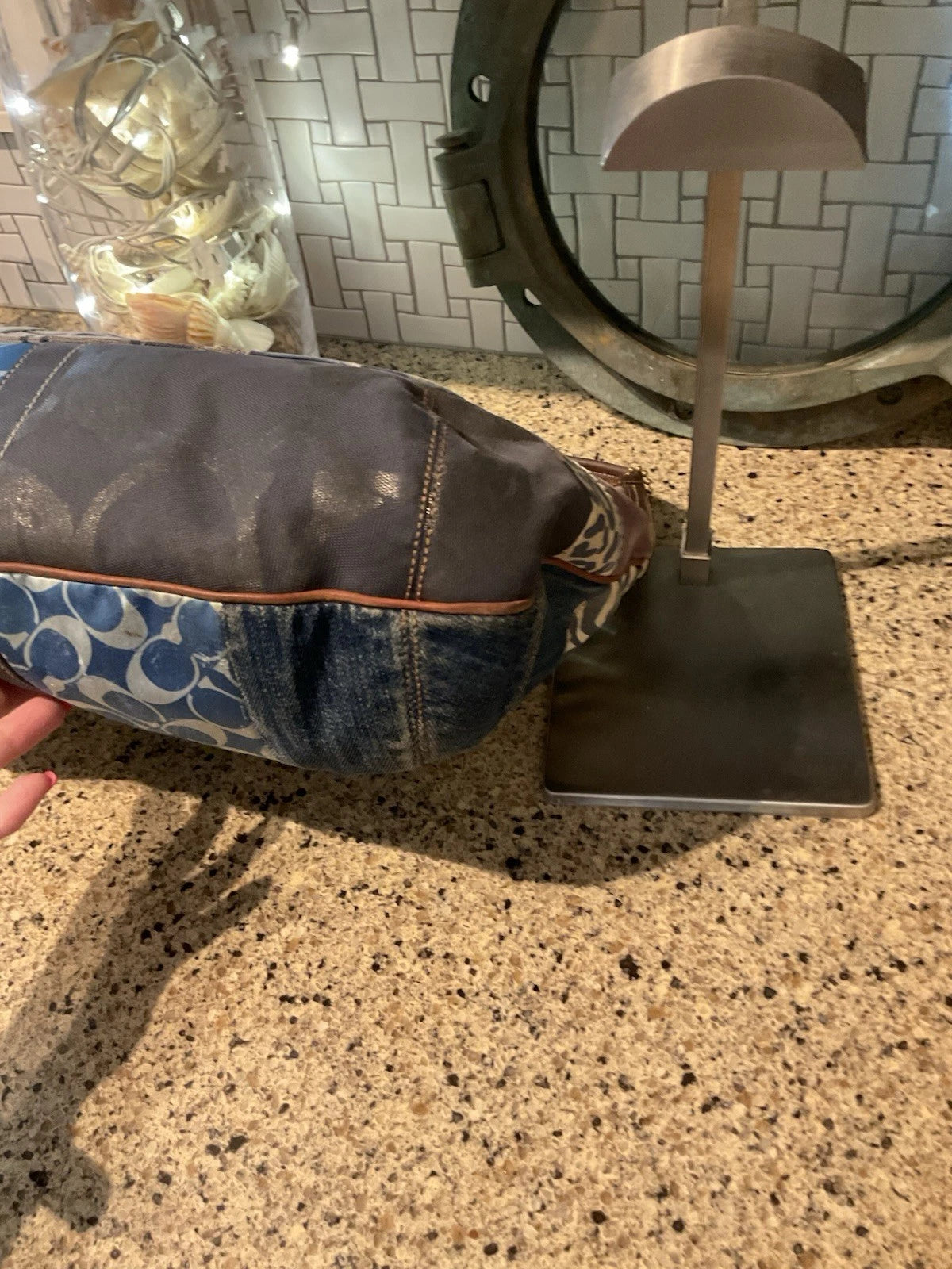 COACH Vintage DENIM Patchwork Ergo Bag & Wristlet LIMITED EDITION 10809