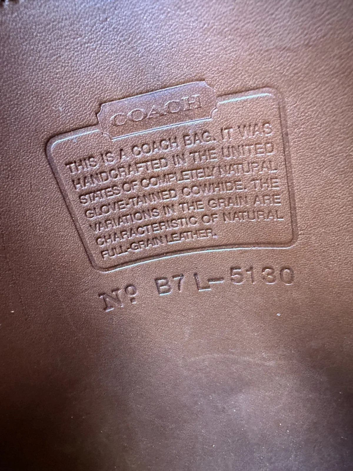 Vintage Coach 5130 Station British Tan Leather Crossbody Bag Purse