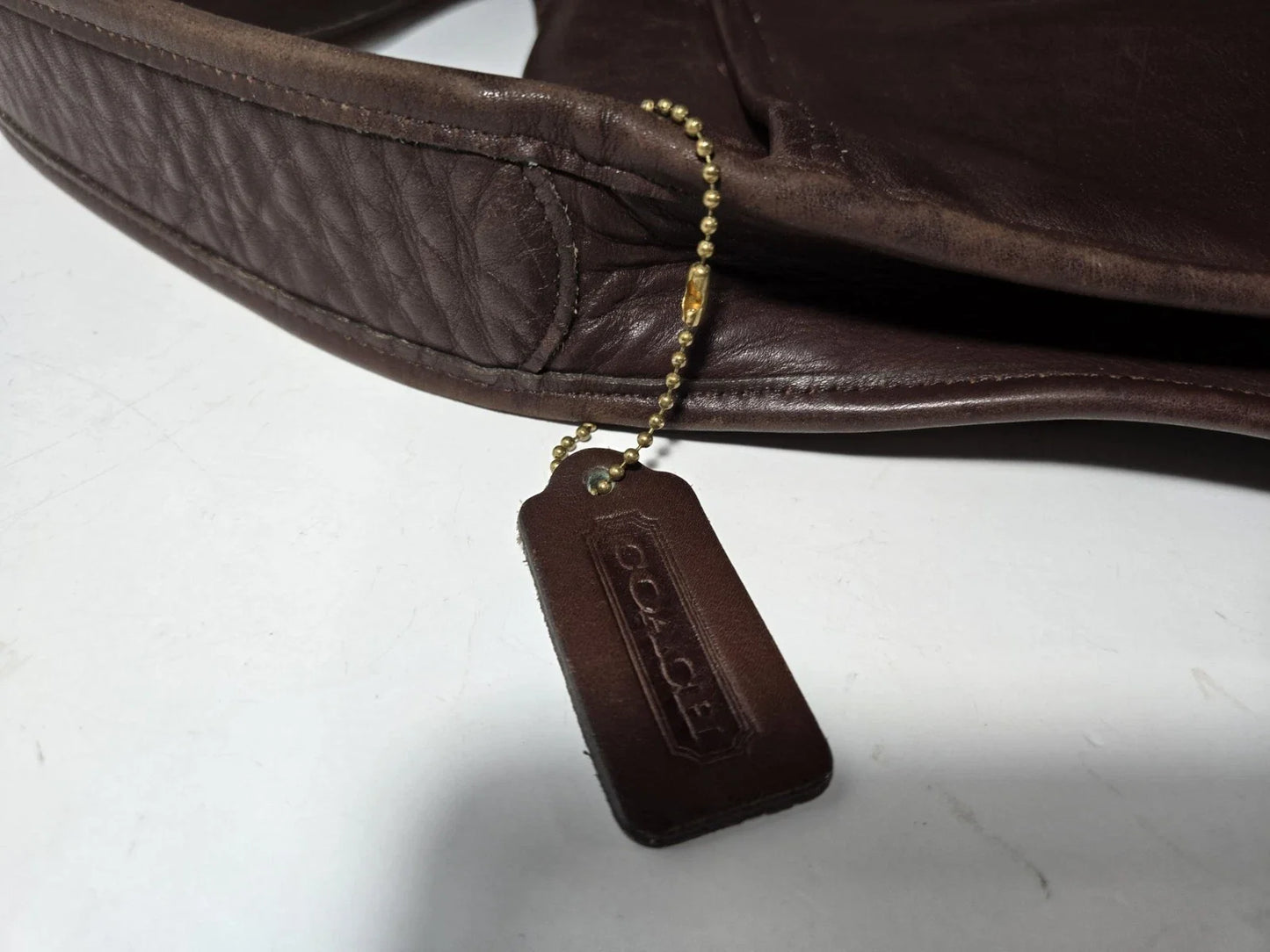 Coach Handbag 9034 Vintage 1990s Brown Ergo Flap Leather Shoulder Bag Rare EUC