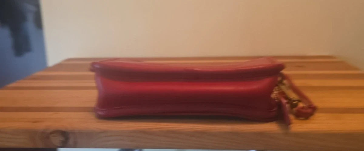 Vintage Red Dinky Crossbody Coach Bag. Made in New York City USA, 70s