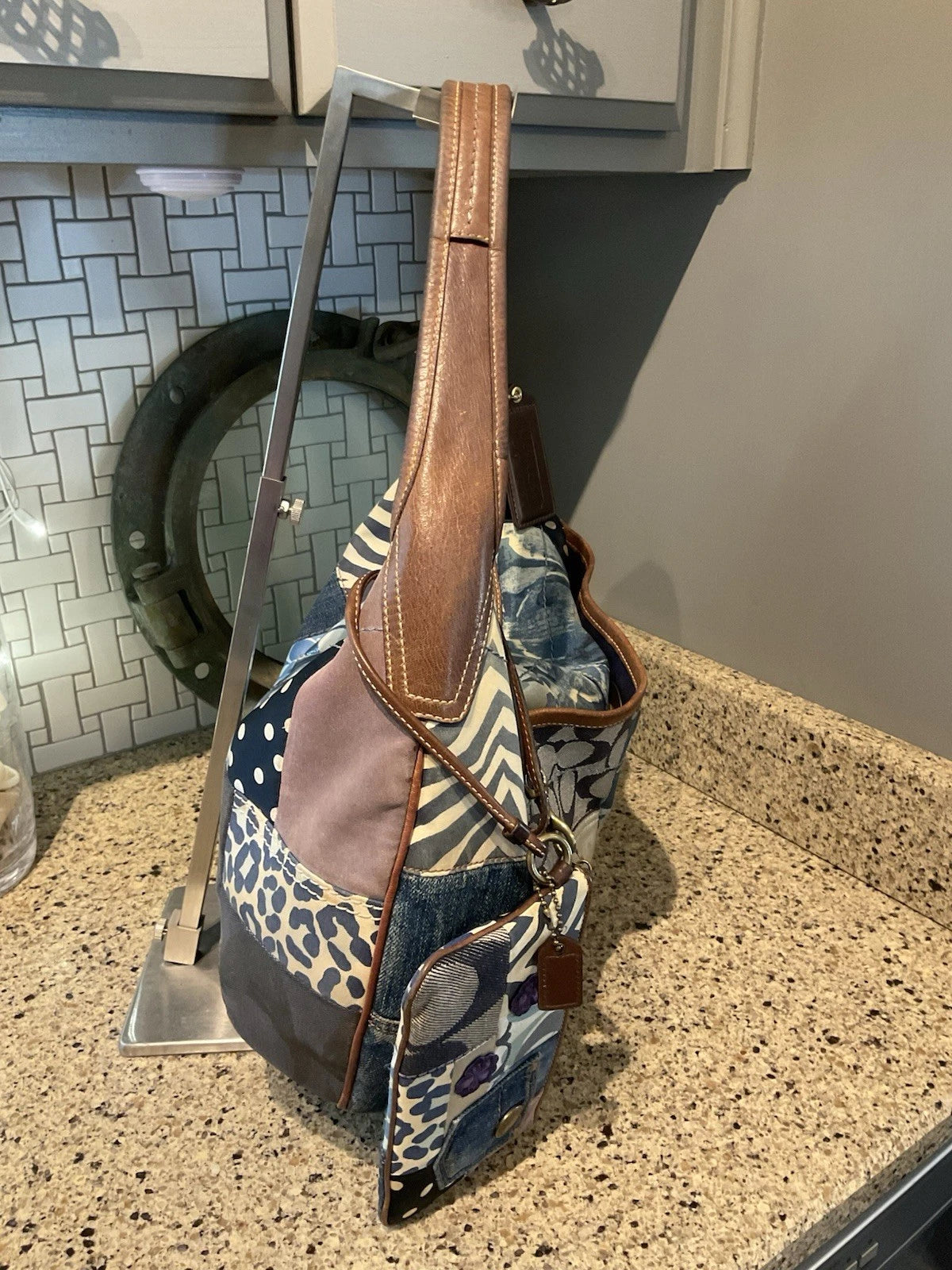 COACH Vintage DENIM Patchwork Ergo Bag & Wristlet LIMITED EDITION 10809